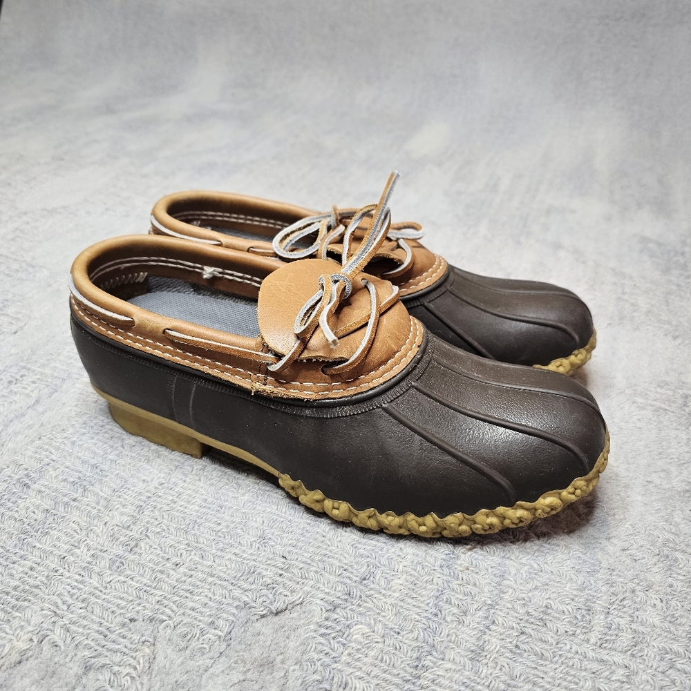 L.L.Bean Leather Rubber Mocs - Picture 3 of 15